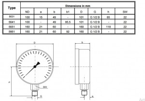 Đồng hồ đo áp suất thấp suku 5631
