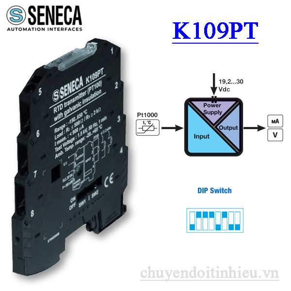 Bộ chuyển đổi tín hiệu RTD Seneca K109PT Bộ chuyển đổi tín hiệu RTD Seneca K109PT