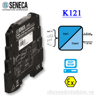Bộ chuyển đổi và cách ly tín hiệu đa năng nguồn vòng lặp (mA, V, Ohm, RTD, TC) K121 - SENEACA
