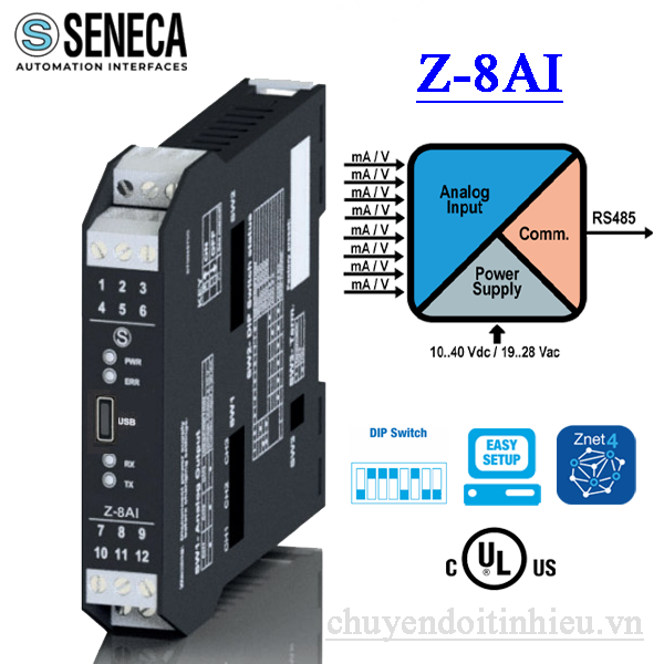 Module 8 ngõ vào Analog giao tiếp Modbus RTU Z-8AI Module 8 ngõ vào Analog giao tiếp Modbus RTU Z-8AI