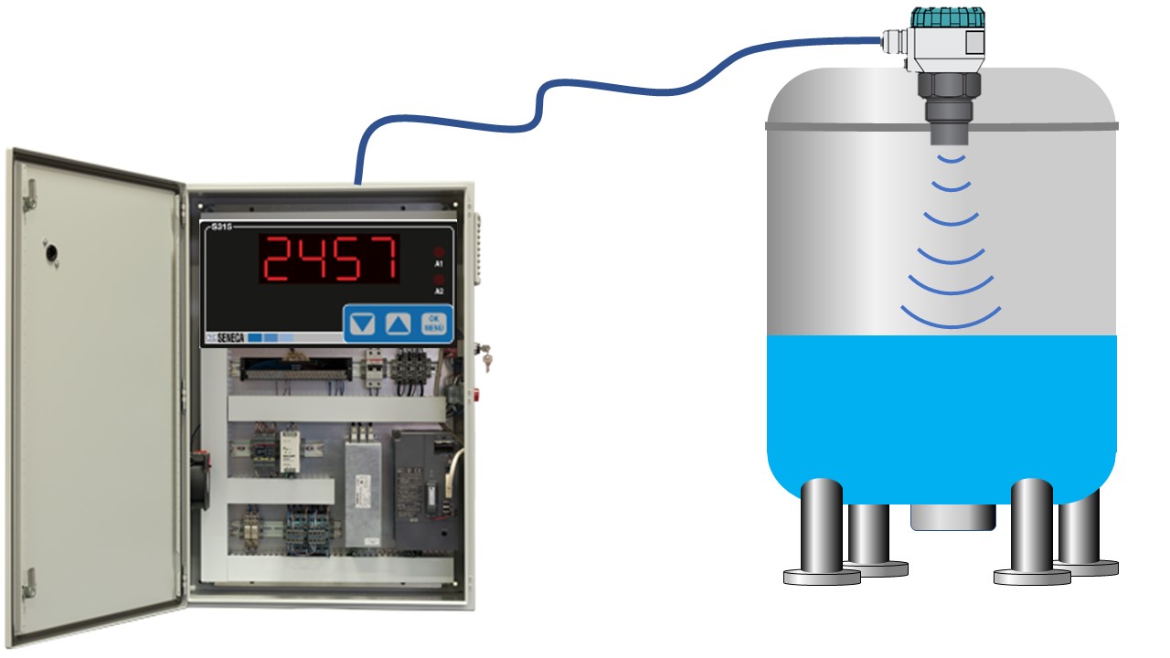 Cảm biến siêu âm ULM 70 đo mức nước trong bồn chứa 