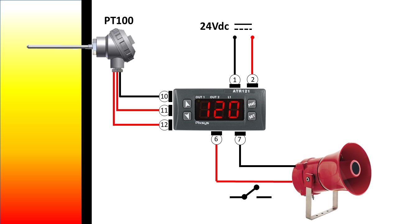 cách đấu dây bộ điều khiển atr121-ad với cảm biến nhiệt độ