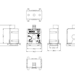 Biến dòng 40A AC T201 - hình chiếu