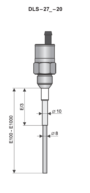 Cảm biến đo mức điện dung DLS-27-20 - Dimensional Drawing