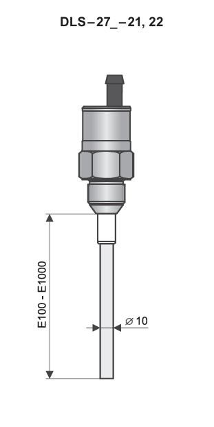 Cảm biến đo mức điện dung DLS-27-21(22) - Dimensional Drawing