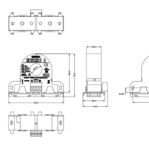 Kích thước thực Biến dòng 300A - T201DCH300-LP