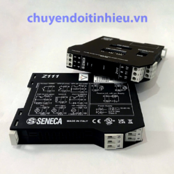 Hai thiết bị Seneca Z111 thể hiện mặt sơ đồ đấu nối và mặt cấu hình.