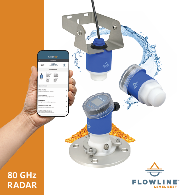 Dòng cảm biến radar đo mức Flowline EchoBeam và Ứng dụng LevelTap. Dòng cảm biến radar đo mức Flowline EchoBeam và Ứng dụng LevelTap.
