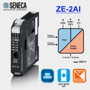 Seneca ZE-2AI module 2 ngõ vào analog Modbus TCP IP