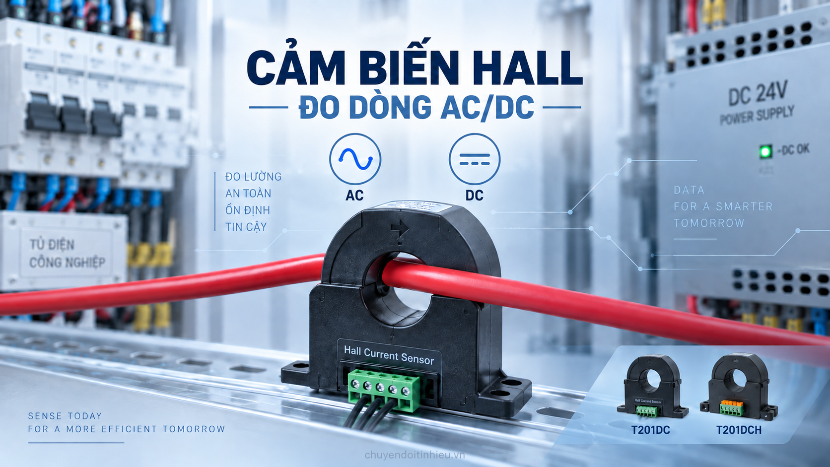 Cảm biến Hall đo dòng điện AC DC trong công nghiệp