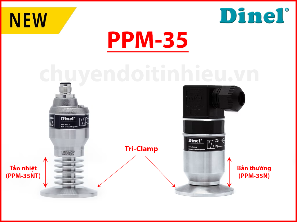 Cảm biến áp suất Dinel PPM-35 Tri-clamp bản thường và tản nhiệt Cảm biến áp suất Dinel PPM-35 Tri-clamp bản thường và tản nhiệt